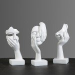Resin Abstract Mask Statue for Home Decor