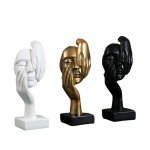Resin Abstract Mask Statue for Home Decor