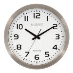16-Inch Stainless Steel White Dial Atomic Clock