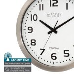 16-Inch Stainless Steel White Dial Atomic Clock