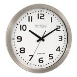 16-Inch Stainless Steel White Dial Atomic Clock