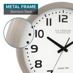 16-Inch Stainless Steel White Dial Atomic Clock