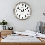 16-Inch Stainless Steel White Dial Atomic Clock