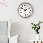 16-Inch Stainless Steel White Dial Atomic Clock