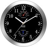HITO 10-Inch Silent Wall Clock with Glass Cover