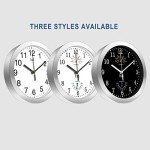HITO 10-Inch Silent Wall Clock with Glass Cover