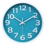 Silent 12-Inch Aqua Wall Clock for Indoor/Outdoor Decor