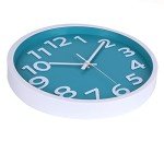 Silent 12-Inch Aqua Wall Clock for Indoor/Outdoor Decor