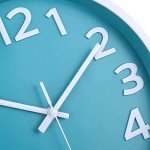 Silent 12-Inch Aqua Wall Clock for Indoor/Outdoor Decor