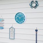 Silent 12-Inch Aqua Wall Clock for Indoor/Outdoor Decor