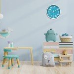 Silent 12-Inch Aqua Wall Clock for Indoor/Outdoor Decor