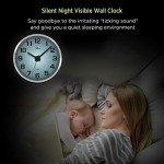WallarGe Silent Glow in the Dark Wall Clock