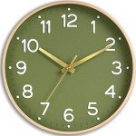Green Silent Wall Clock - 8 Inch Modern Decor