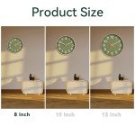 Green Silent Wall Clock - 8 Inch Modern Decor