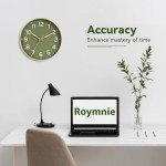 Green Silent Wall Clock - 8 Inch Modern Decor