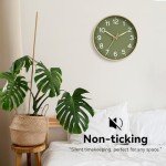 Green Silent Wall Clock - 8 Inch Modern Decor