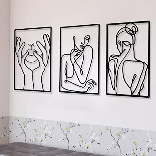 3-Piece Minimalist Abstract Woman Wall Art Set