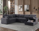 Plush U-Shaped Sleeper Sectional Sofa with Chaise