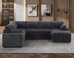 Plush U-Shaped Sleeper Sectional Sofa with Chaise