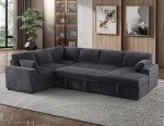 Plush U-Shaped Sleeper Sectional Sofa with Chaise
