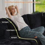 U-Shaped Modular Sectional Sofa Bed - Black