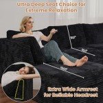 U-Shaped Modular Sectional Sofa Bed - Black