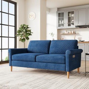 Vesgantti 65" Blue Mid-Century Loveseat Sofa