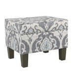 Upholstered Rectangular Storage Ottoman in Suri Blue