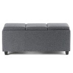 Avalon 42 Inch Rectangle Storage Ottoman in Slate Grey