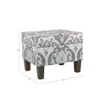 Upholstered Rectangular Storage Ottoman in Suri Blue