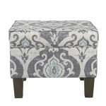 Upholstered Rectangular Storage Ottoman in Suri Blue
