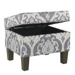 Upholstered Rectangular Storage Ottoman in Suri Blue