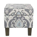 Upholstered Rectangular Storage Ottoman in Suri Blue