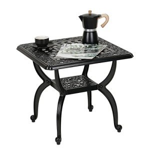 Jardin de Centennial Black Aluminum Outdoor Side Table