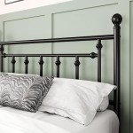 Queen Metal Platform Bed Frame with Vintage Design