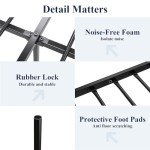 Queen Metal Platform Bed Frame with Vintage Design