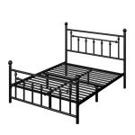 Queen Metal Platform Bed Frame with Vintage Design