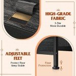 Charcoal Black 5-Drawer Fabric Dresser for Home