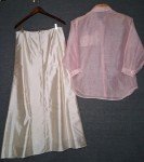 Filipiniana Pink Top & Cream Skirt Set