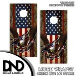American Flag Cornhole Board Vinyl Wrap Sticker Set