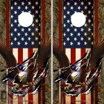 American Flag Cornhole Board Vinyl Wrap Sticker Set
