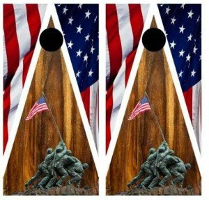 US Marines Patriotic Cornhole Board Wraps