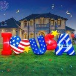 8FT Inflatable I LOVE USA for 4th of July