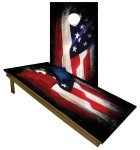 Patriotic American Flag Cornhole Toss Game Set
