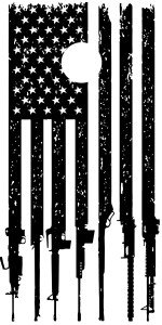 Patriotic Guns American Flag Cornhole Board Vinyl Wrap