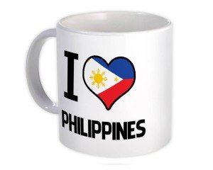 I Love Philippines Flag Heart Mug