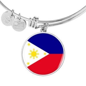 Philippine Flag Bracelet in Stainless Steel or Gold