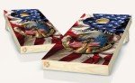 Patriotic American Flag Cornhole Board Vinyl Wraps