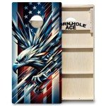 Patriotic Eagle Cornhole Board Set - No Bounce!