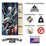 Patriotic Eagle Cornhole Board Set - No Bounce!